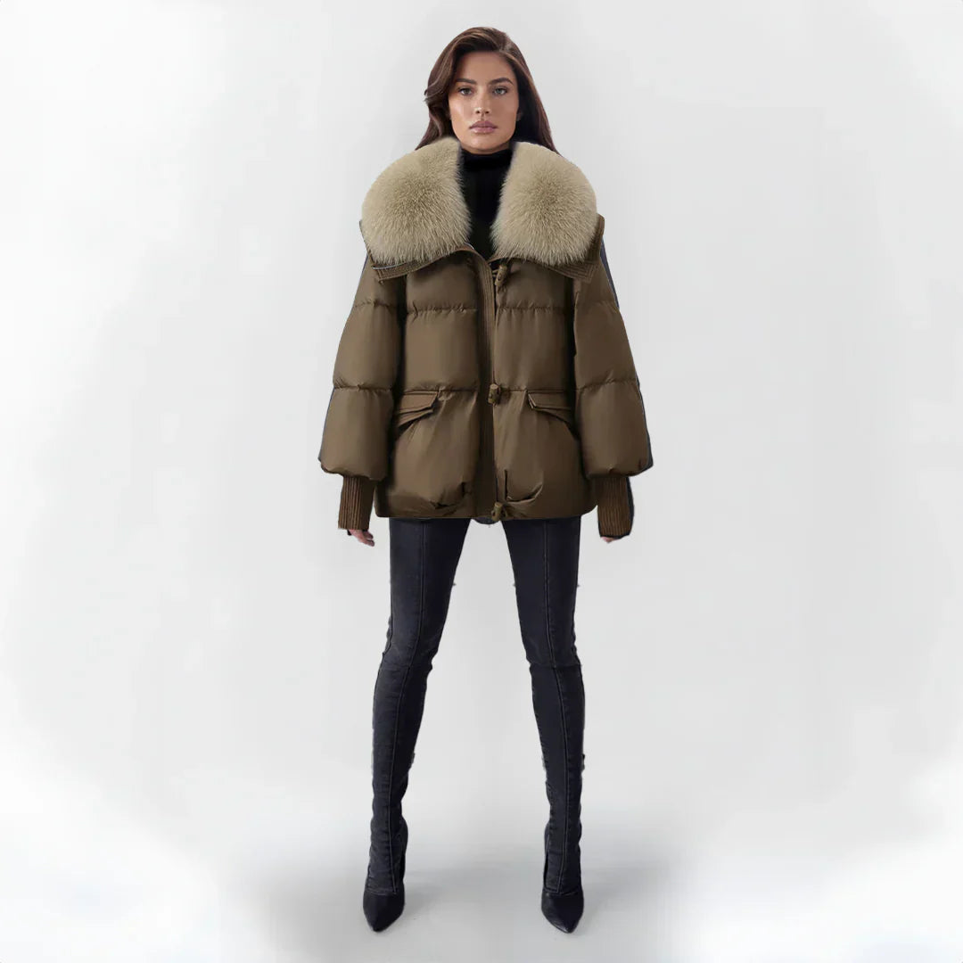 Lorance™| Manteau Luxe à Col en Fourrure