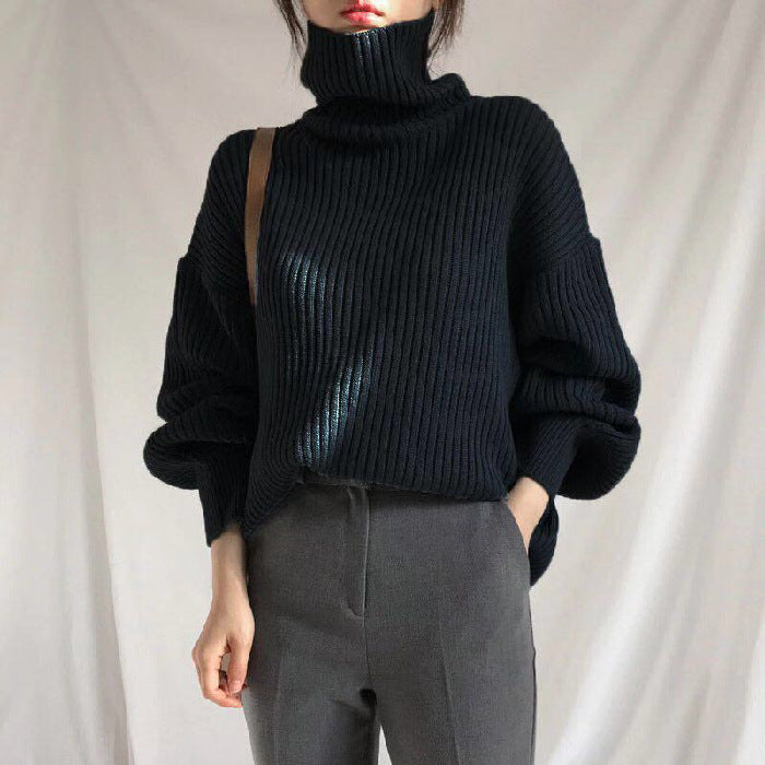 Lorance™ | Luxe Pull à col roulé et à manches ballon