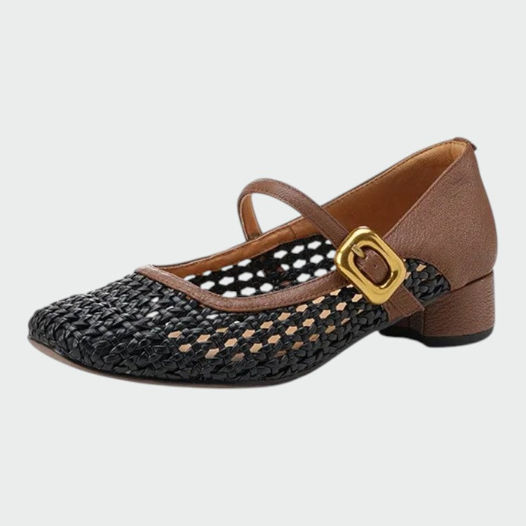 Olivia - Chaussures Mary Jane à boucles tissées