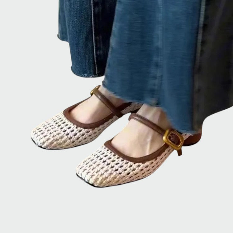 Olivia - Chaussures Mary Jane à boucles tissées