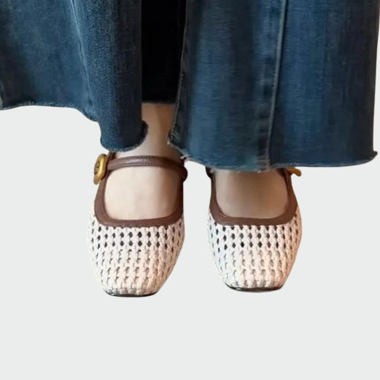 Olivia - Chaussures Mary Jane à boucles tissées