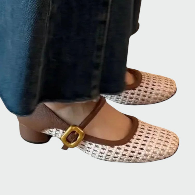 Olivia - Chaussures Mary Jane à boucles tissées