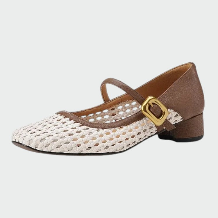 Olivia - Chaussures Mary Jane à boucles tissées