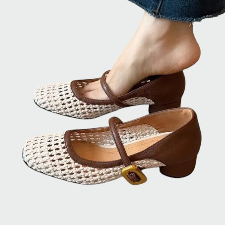 Olivia - Chaussures Mary Jane à boucles tissées