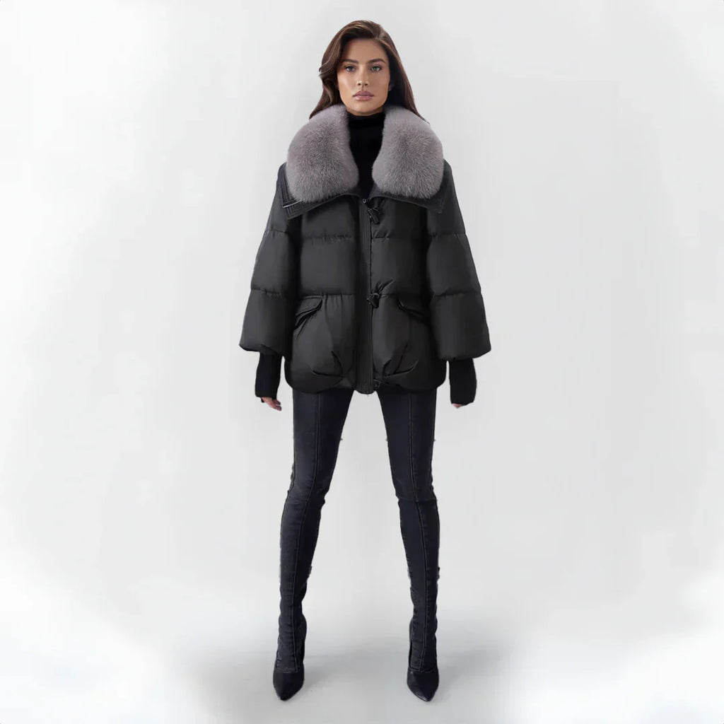 Lorance™| Manteau Luxe à Col en Fourrure