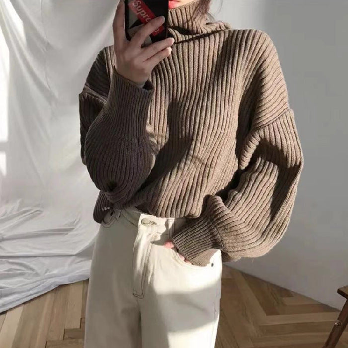 Lorance™ | Luxe Pull à col roulé et à manches ballon