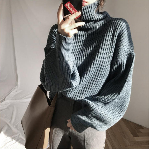 Lorance™ | Luxe Pull à col roulé et à manches ballon