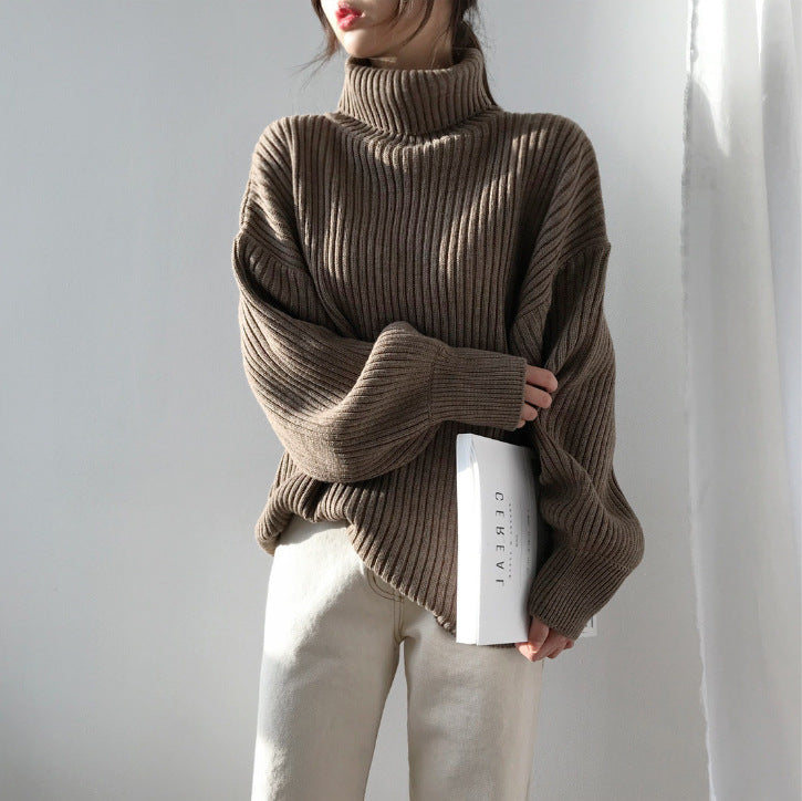 Lorance™ | Luxe Pull à col roulé et à manches ballon
