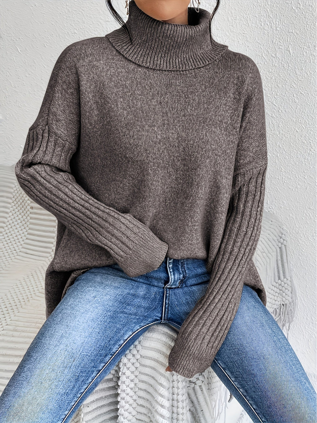 Élodie™ | Pull Col Roulé Oversize
