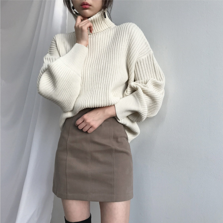 Lorance™ | Luxe Pull à col roulé et à manches ballon