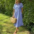 Lorance™ | Robe Chemise Rayée Flatteuse