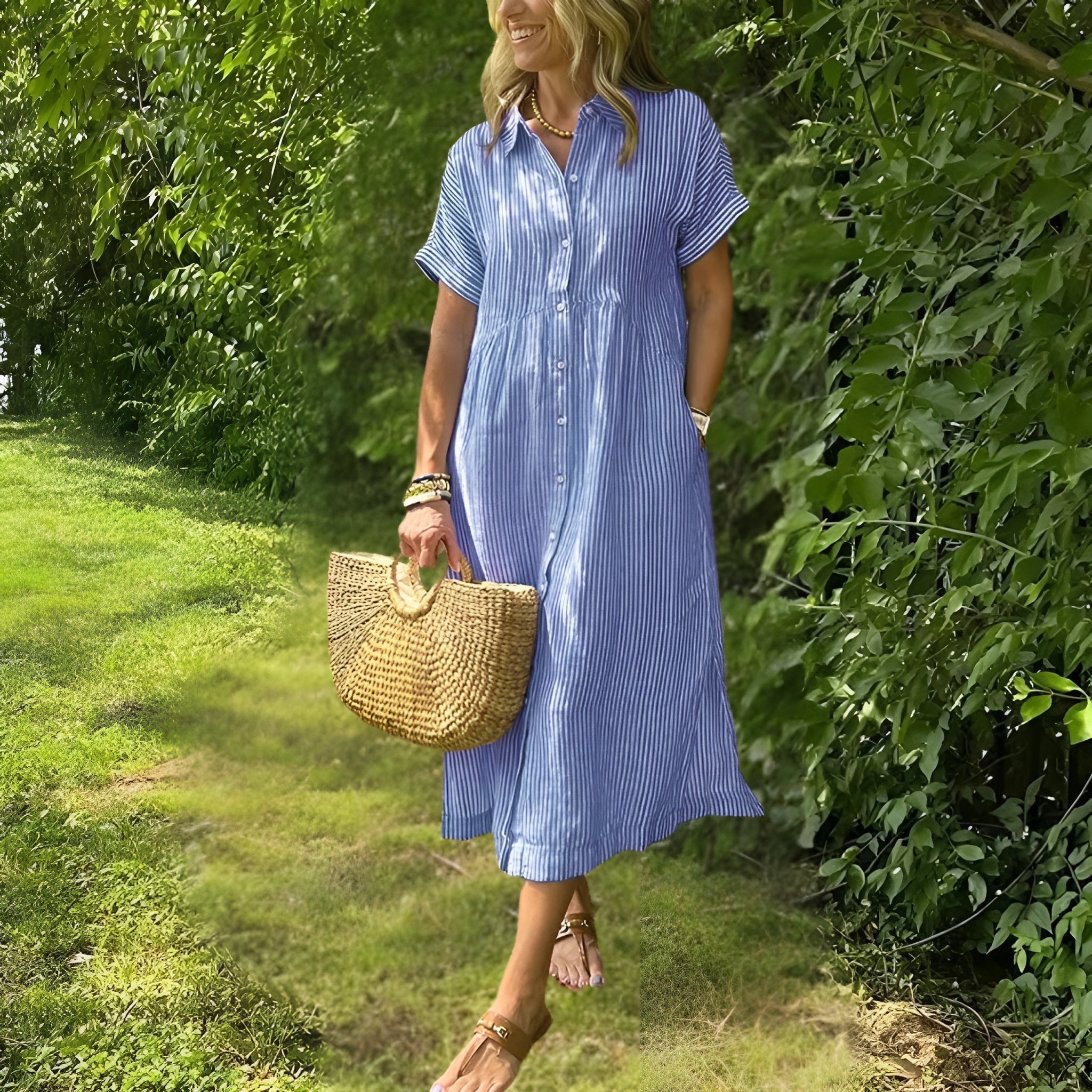 Lorance™ | Robe Chemise Rayée Flatteuse