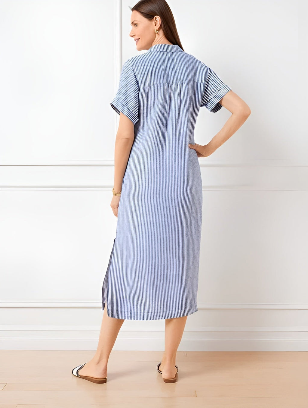 Lorance™ | Robe Chemise Rayée Flatteuse