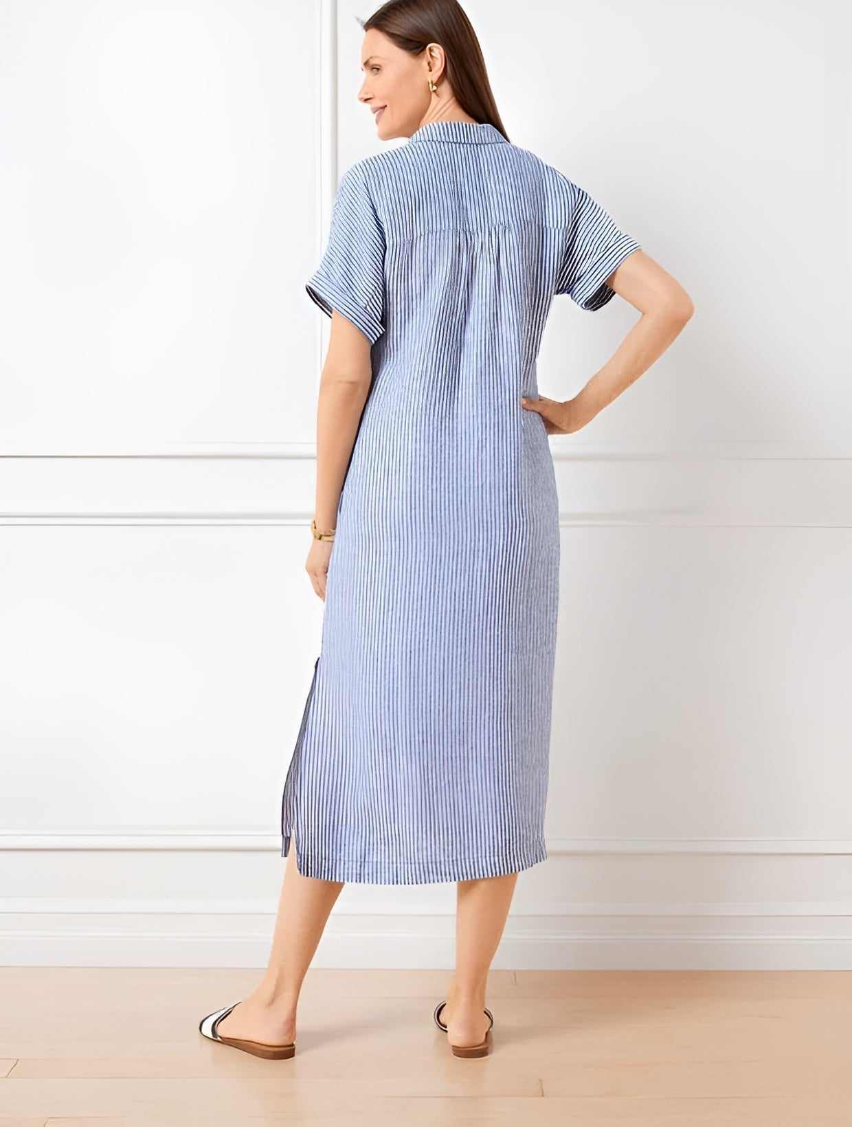 Lorance™ | Robe Chemise Rayée Flatteuse