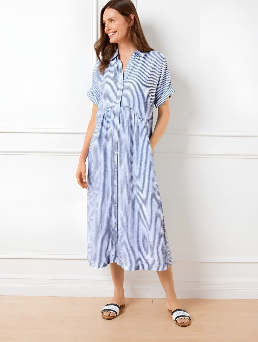 Lorance™ | Robe Chemise Rayée Flatteuse