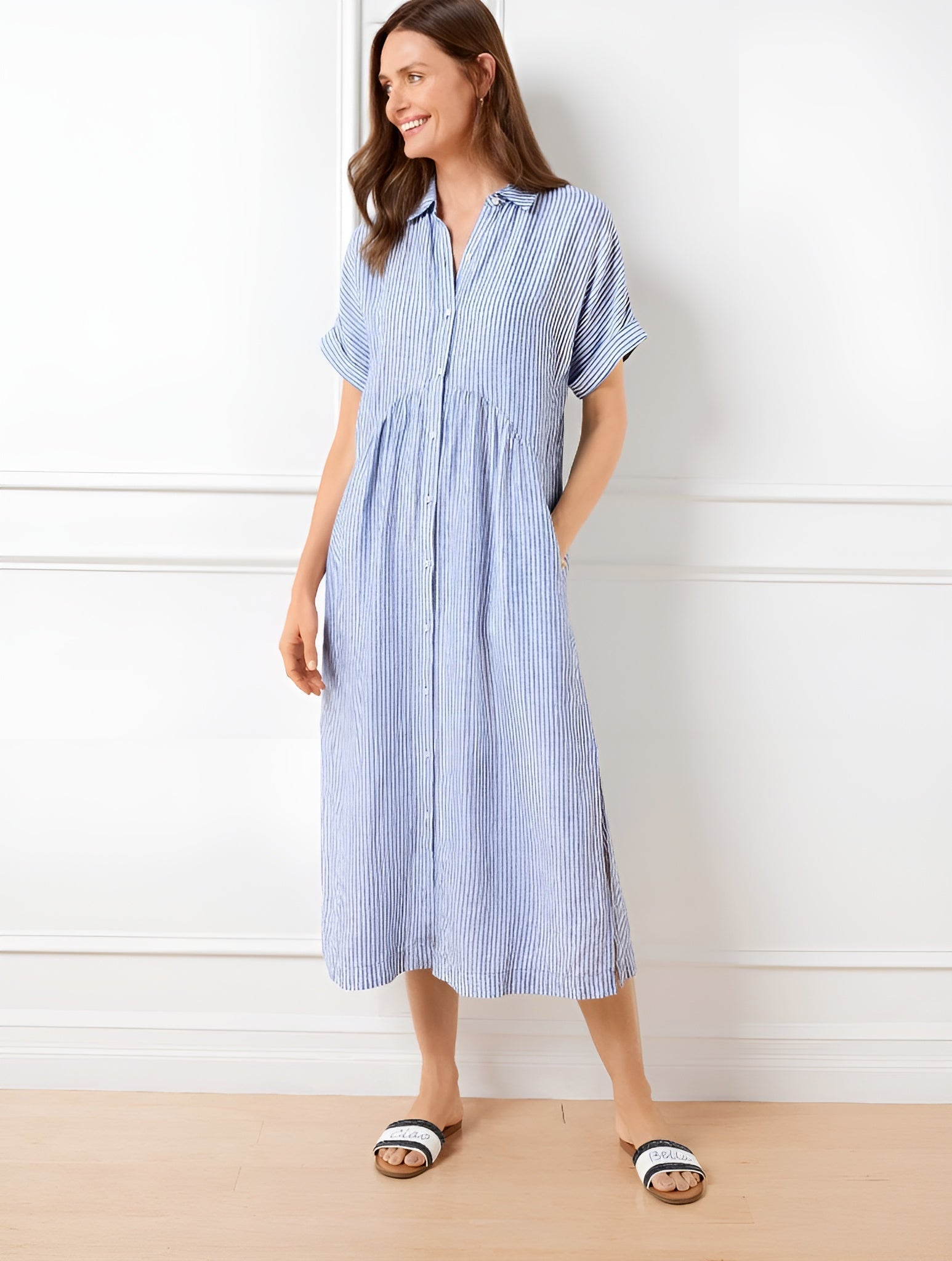 Lorance™ | Robe Chemise Rayée Flatteuse