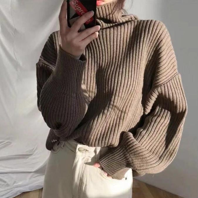 Lorance™ | Luxe Pull à col roulé et à manches ballon