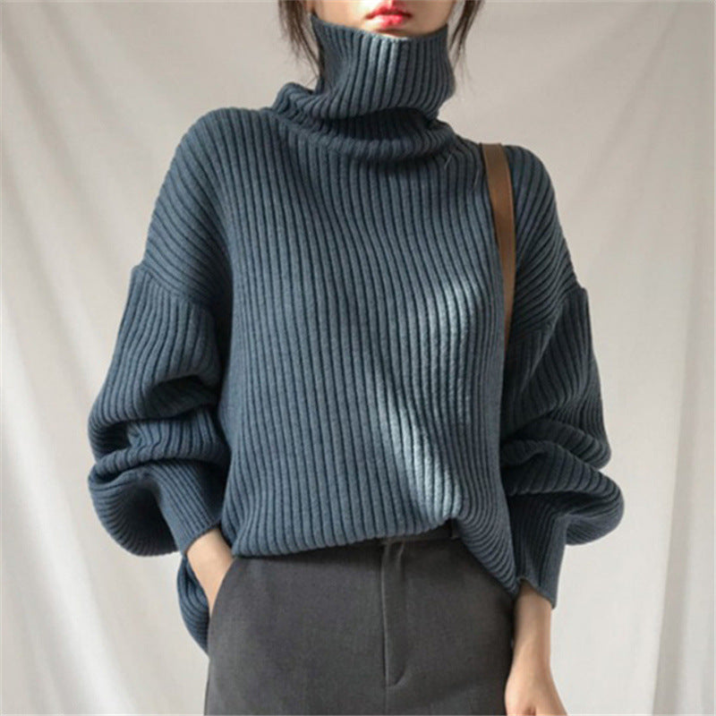 Lorance™ | Luxe Pull à col roulé et à manches ballon