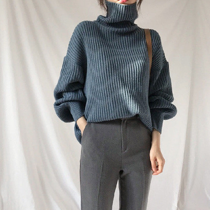 Lorance™ | Luxe Pull à col roulé et à manches ballon