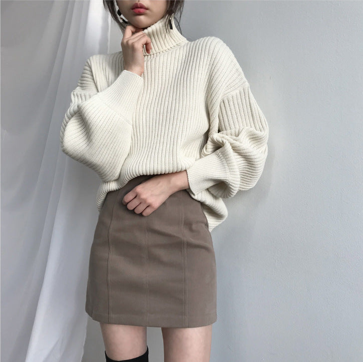 Lorance™ | Luxe Pull à col roulé et à manches ballon