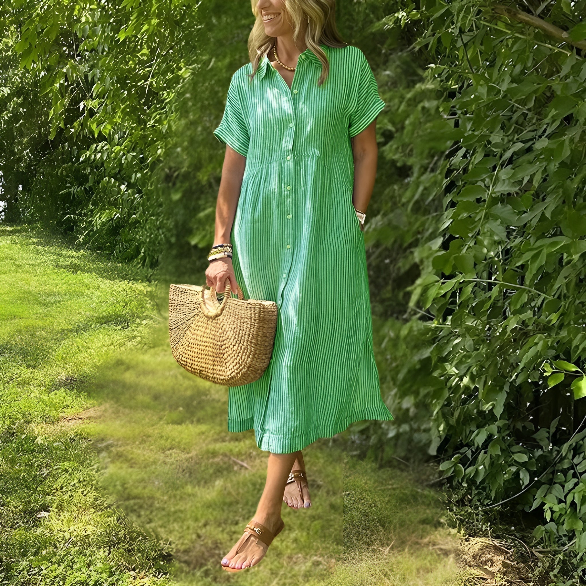 Lorance™ | Robe Chemise Rayée Flatteuse