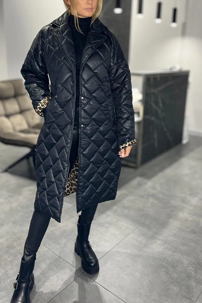 Iris™ | Manteau matelassé avec doublure léopard