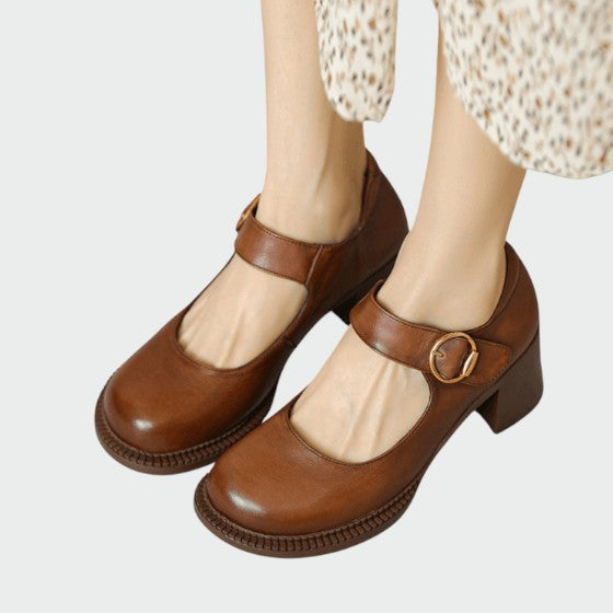 Olivia - Chaussures Mary Jane avec talon épais et boucle
