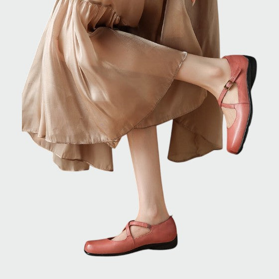 Olivia - Chaussures Mary Jane avec bout carré et bride croisée