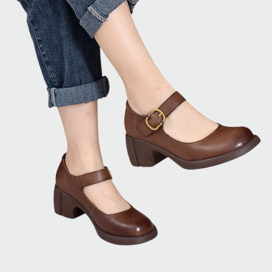 Olivia - Chaussures Mary Jane avec talon épais et boucle
