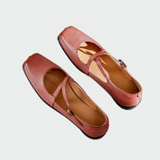 Olivia - Chaussures Mary Jane avec bout carré et bride croisée