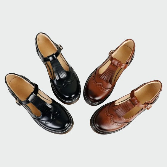 Olivia - Chaussures en cuir T-Bar élégantes