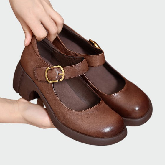 Olivia - Chaussures Mary Jane avec talon épais et boucle