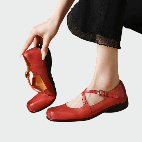 Olivia - Chaussures Mary Jane avec bout carré et bride croisée