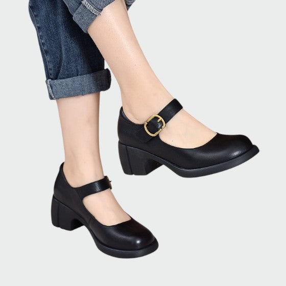 Olivia - Chaussures Mary Jane avec talon épais et boucle