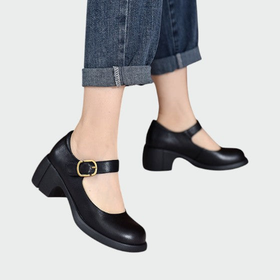Olivia - Chaussures Mary Jane avec talon épais et boucle