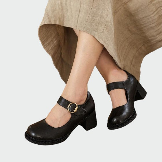 Olivia - Chaussures Mary Jane avec talon épais et boucle