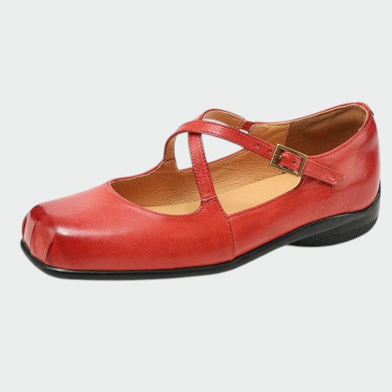 Olivia - Chaussures Mary Jane avec bout carré et bride croisée