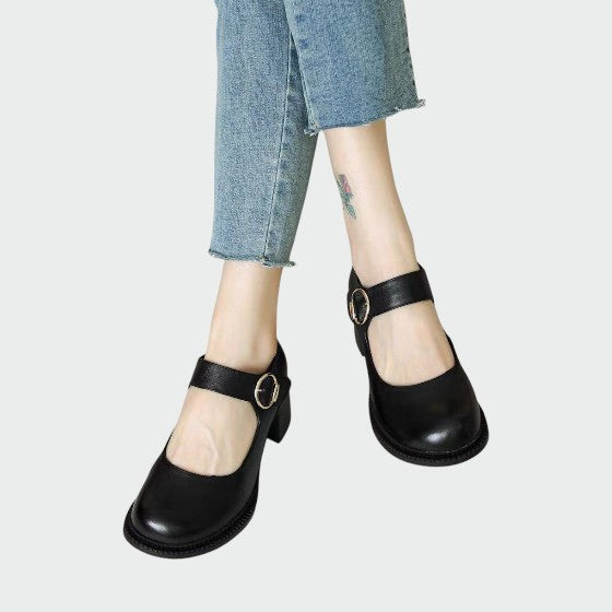 Olivia - Chaussures Mary Jane avec talon épais et boucle