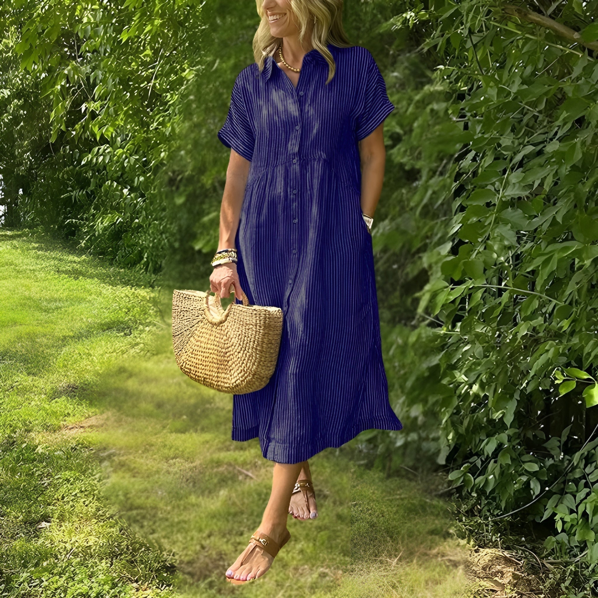 Lorance™ | Robe Chemise Rayée Flatteuse