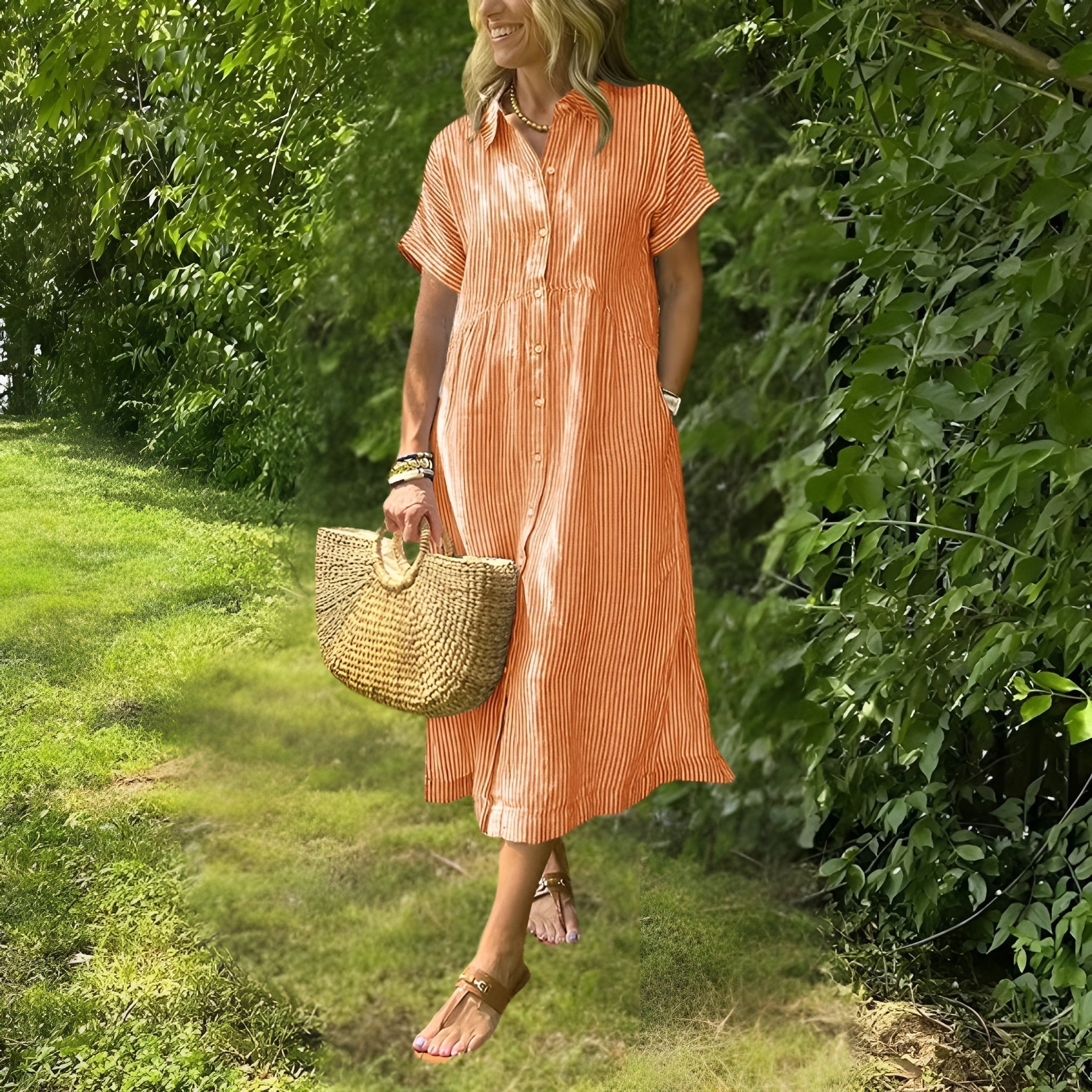 Lorance™ | Robe Chemise Rayée Flatteuse