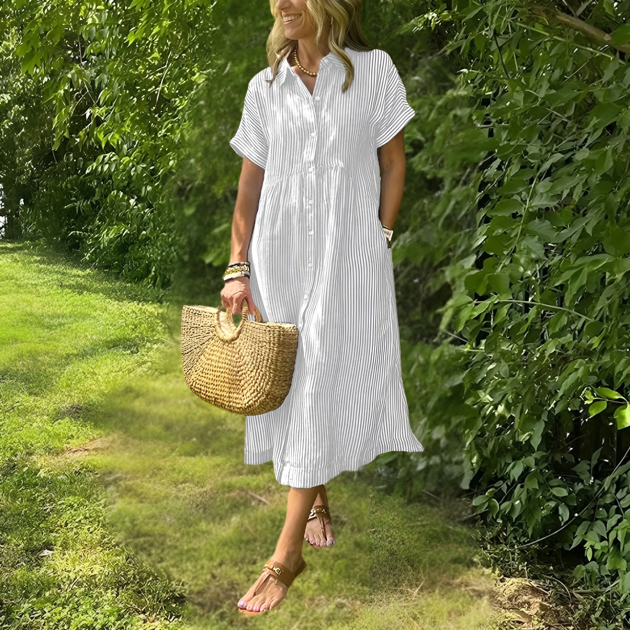 Lorance™ | Robe Chemise Rayée Flatteuse