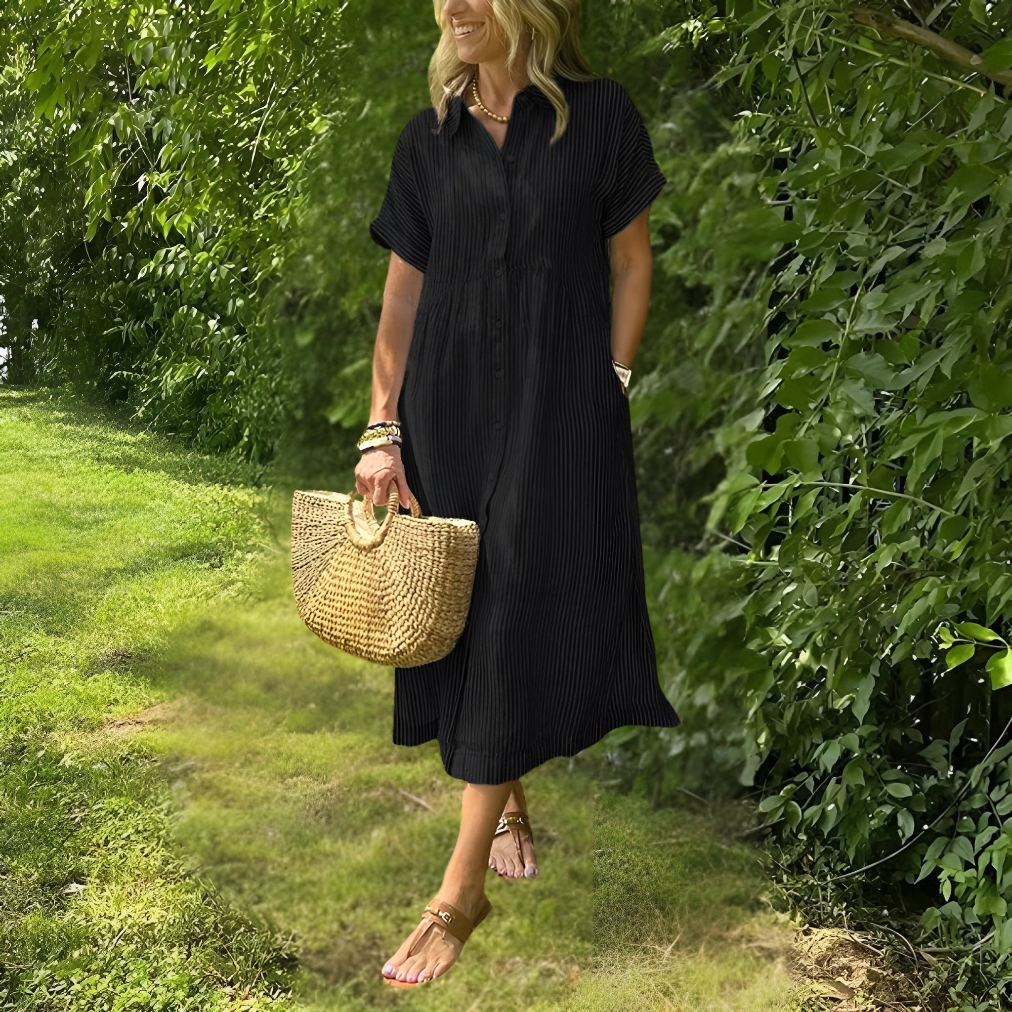 Lorance™ | Robe Chemise Rayée Flatteuse